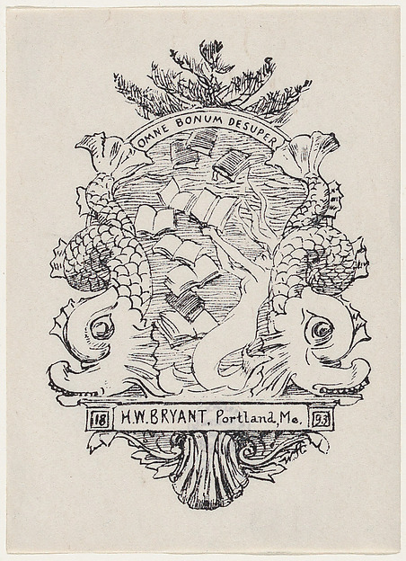 Bookplate for H. W. Bryant of Portland Maine