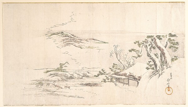 A Snow–clad Landscape with Gray Clouds