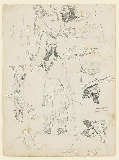 Studies of Assyrian figures (two-sided)